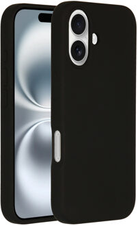 Accezz Liquid Silicone Backcover met MagSafe iPhone 16 Telefoonhoesje Zwart