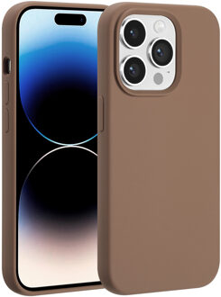 Accezz Liquid Silicone Backcover met MagSafe voor Apple iPhone 14 Pro Telefoonhoesje Bruin