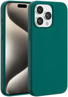 Accezz Liquid Silicone Backcover met MagSafe voor Apple iPhone 15 Pro Max Telefoonhoesje Groen