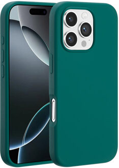 Accezz Liquid Silicone Backcover met MagSafe voor Apple iPhone 16 Pro Telefoonhoesje Groen