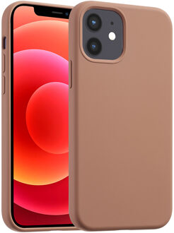 Accezz Liquid Silicone Backcover met MagSafe voor de Apple iPhone 12 (Pro) - Lichtbruin