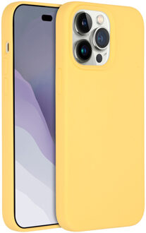Accezz Liquid Silicone Backcover met MagSafe voor de Apple iPhone 14 Pro Max - Geel