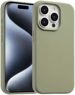 Accezz Liquid Silicone Backcover met MagSafe voor de Apple iPhone 15 Pro Max - Cooper Green Lichtgroen