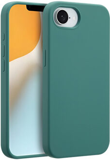Accezz Liquid Silicone Backcover met MagSafe voor de Apple iPhone 16e - Donkergroen