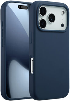 Accezz Liquid Silicone Backcover met MagSafe voor de Apple iPhone 17 Pro - Donkerblauw