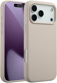 Accezz Liquid Silicone Backcover met MagSafe voor de Apple iPhone 17 Pro Max - Stone Grijs