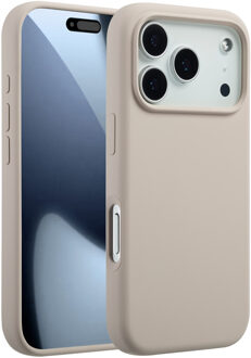 Accezz Liquid Silicone Backcover met MagSafe voor de Apple iPhone 17 Pro - Stone Grijs