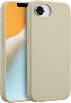 Accezz Liquid Silicone Backcover met MagSafe voor de Apple iPhone 17e / 16e - Stone Beige