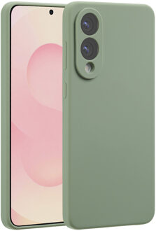 Accezz Liquid Silicone Backcover met MagSafe voor de Samsung Galaxy S25 Edge - Cooper Green Groen