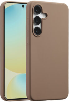 Accezz Liquid Silicone Backcover met MagSafe voor de Samsung Galaxy S25 FE - Lichtbruin