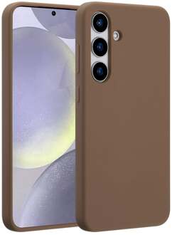 Accezz Liquid Silicone Backcover met MagSafe voor Samsung Galaxy S25 Plus Telefoonhoesje Bruin