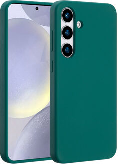 Accezz Liquid Silicone Backcover met MagSafe voor Samsung Galaxy S25 Plus Telefoonhoesje Groen