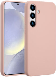 Accezz Liquid Silicone Backcover met MagSafe voor Samsung Galaxy S25 Plus Telefoonhoesje Roze