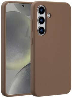 Accezz Liquid Silicone Backcover met MagSafe voor Samsung Galaxy S25 Telefoonhoesje Bruin