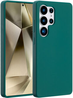 Accezz Liquid Silicone Backcover met MagSafe voor Samsung Galaxy S25 Ultra Telefoonhoesje Groen