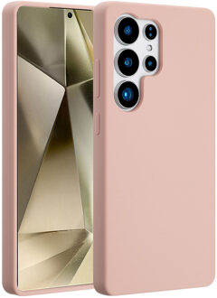 Accezz Liquid Silicone Backcover met MagSafe voor Samsung Galaxy S25 Ultra Telefoonhoesje Roze