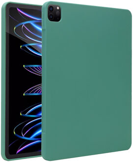 Accezz Liquid Silicone Backcover met penhouder iPad Pro 12.9 (2022) / Pro 12.9 (2021) / Pro 12.9 (2020) Tablethoesje Groen