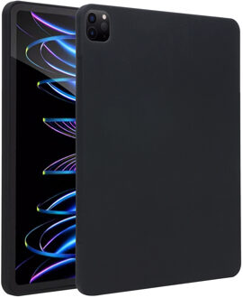 Accezz Liquid Silicone Backcover met penhouder iPad Pro 12.9 (2022) / Pro 12.9 (2021) / Pro 12.9 (2020) Tablethoesje Zwart