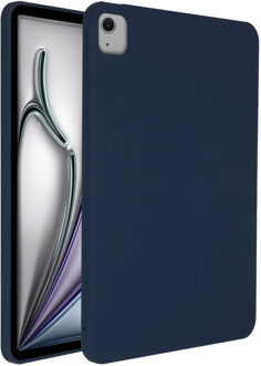 Accezz Liquid Silicone Backcover met penhouder voor de Apple iPad Air 13 inch (2025) M3 / (2024) M2 - Donkerblauw