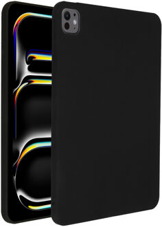 Accezz Liquid Silicone Backcover met penhouder voor de Apple iPad Pro 11 (2025) M5 / (2024) M4 - Zwart