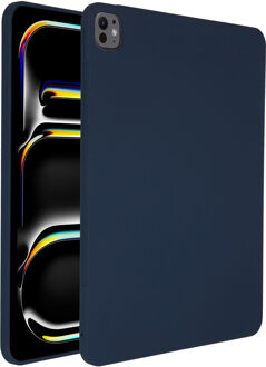 Accezz Liquid Silicone Backcover met penhouder voor de Apple iPad Pro 13 (2025) M5 / (2024) M4 - Donkerblauw