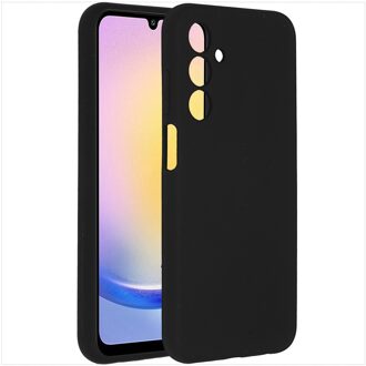 Accezz Liquid Silicone Backcover Samsung Galaxy A25 Telefoonhoesje Zwart