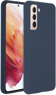 Accezz Liquid Silicone Backcover Samsung Galaxy S21 Telefoonhoesje Blauw