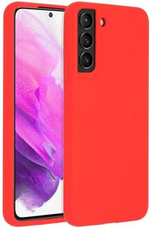 Accezz Liquid Silicone Backcover Samsung Galaxy S22 Plus Telefoonhoesje Rood