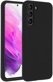 Accezz Liquid Silicone Backcover Samsung Galaxy S22 Plus Telefoonhoesje Zwart