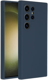 Accezz Liquid Silicone Backcover Samsung Galaxy S24 Ultra Telefoonhoesje Blauw