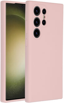 Accezz Liquid Silicone Backcover Samsung Galaxy S24 Ultra Telefoonhoesje Roze