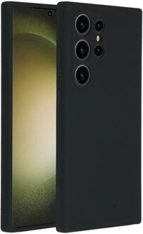 Accezz Liquid Silicone Backcover Samsung Galaxy S24 Ultra Telefoonhoesje Zwart