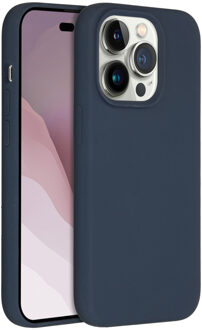 Accezz Liquid Silicone Backcover voor de Apple iPhone 14 Pro - Donkerblauw