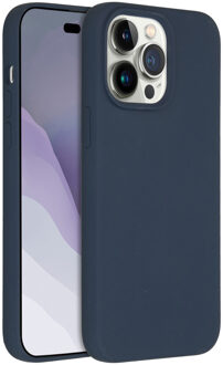 Accezz Liquid Silicone Backcover voor de Apple iPhone 14 Pro Max - Donkerblauw