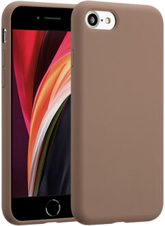 Accezz Liquid Silicone Backcover voor de Apple iPhone SE (2022 / 2020) / 8 / 7 - Lichtbruin - 4.7