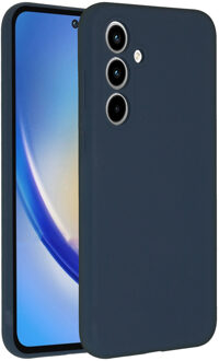 Accezz Liquid Silicone Backcover voor de Samsung Galaxy A35 - Donkerblauw
