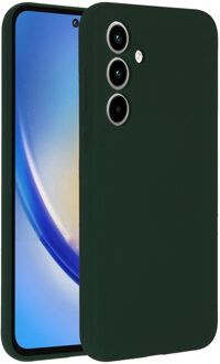 Accezz Liquid Silicone Backcover voor de Samsung Galaxy A35 - Forest Green Donkergroen