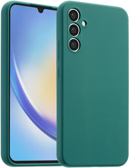 Accezz Liquid Silicone Backcover voor Samsung Galaxy A34 (5G) Telefoonhoesje Groen
