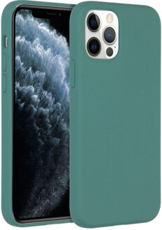 Accezz Liquid Silicone voor Apple iPhone 12 (Pro) Telefoonhoesje Groen