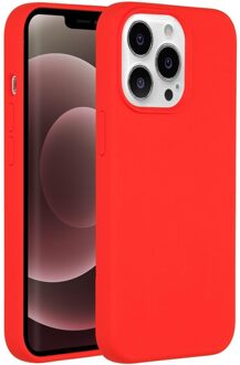 Accezz Liquid Silicone voor Apple iPhone 13 Pro Max Telefoonhoesje Rood