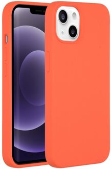 Accezz Liquid Silicone voor Apple iPhone 13 Telefoonhoesje Oranje