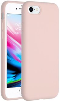 Accezz Liquid Silicone voor Apple iPhone SE (2022 / 2020) / 8 / 7 Telefoonhoesje Roze