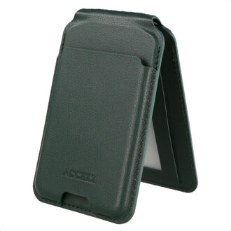 Accezz Magnetische Leren Wallet met standaard - Geschikt voor Apple Find My - Cedar Green Donkergroen - One size