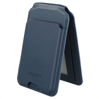 Accezz Magnetische Leren Wallet met standaard - Geschikt voor Apple Find My - Nightfall Blue Donkerblauw - One size