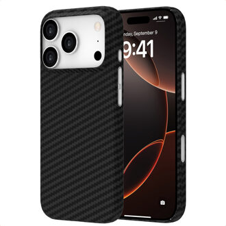 Accezz MagSafe Kevlar Backcover voor de Apple iPhone 17 Pro - Zwart