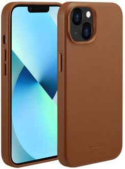 Accezz MagSafe Leather Backcover iPhone 13 Telefoonhoesje Bruin