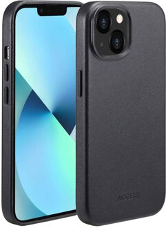 Accezz MagSafe Leather Backcover iPhone 13 Telefoonhoesje Zwart