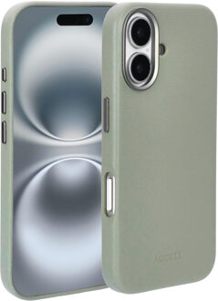 Accezz MagSafe Leather Backcover voor de Apple iPhone 16 - Light Grey Grijs