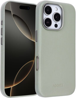 Accezz MagSafe Leather Backcover voor de Apple iPhone 16 Pro - Light Grey Grijs