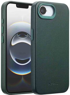 Accezz MagSafe Leather Backcover voor de Apple iPhone 16e - Cedar Green Groen